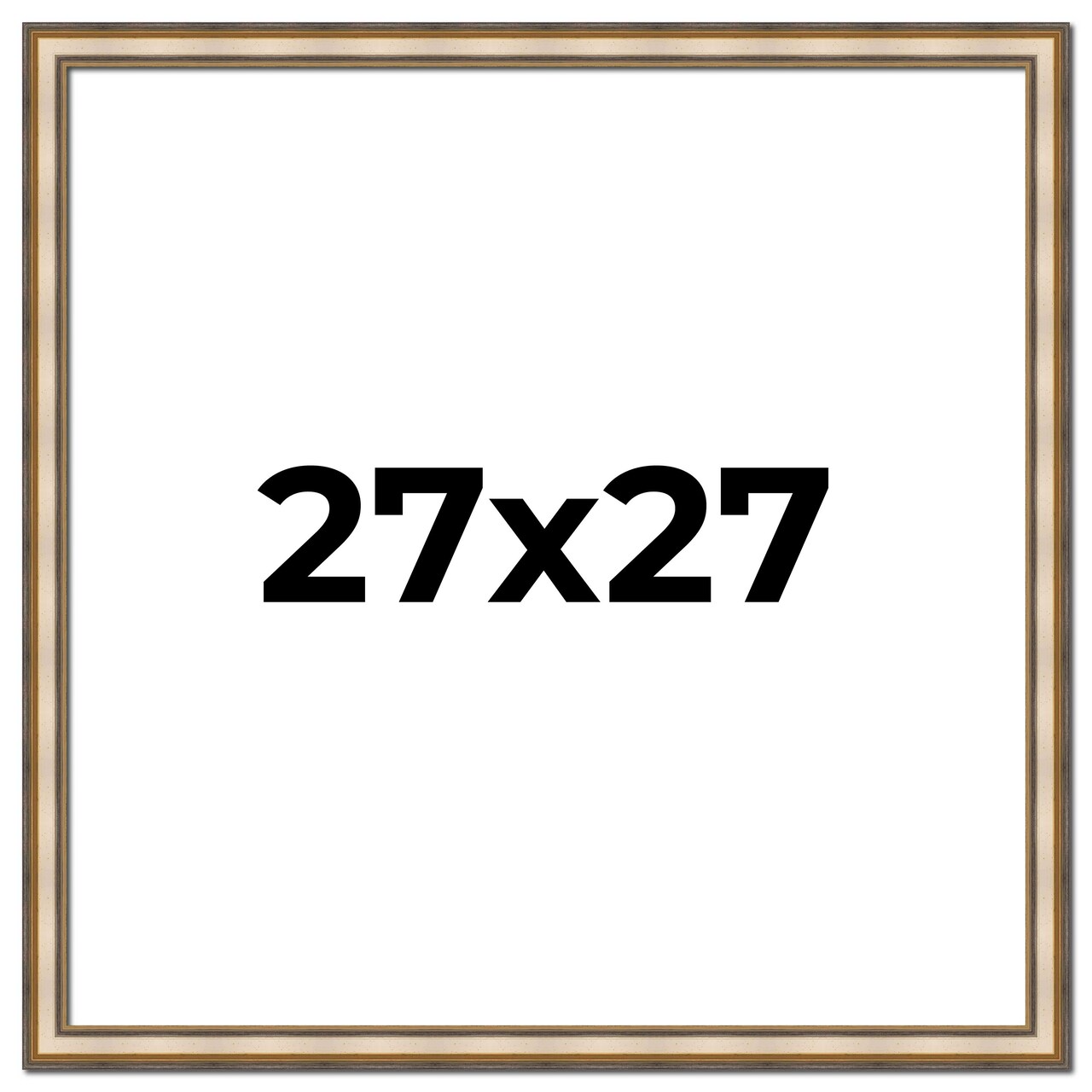 27x27 Refined Silver Picture Frame - UV Acrylic, Foam Board Backing, Hanging Hardware